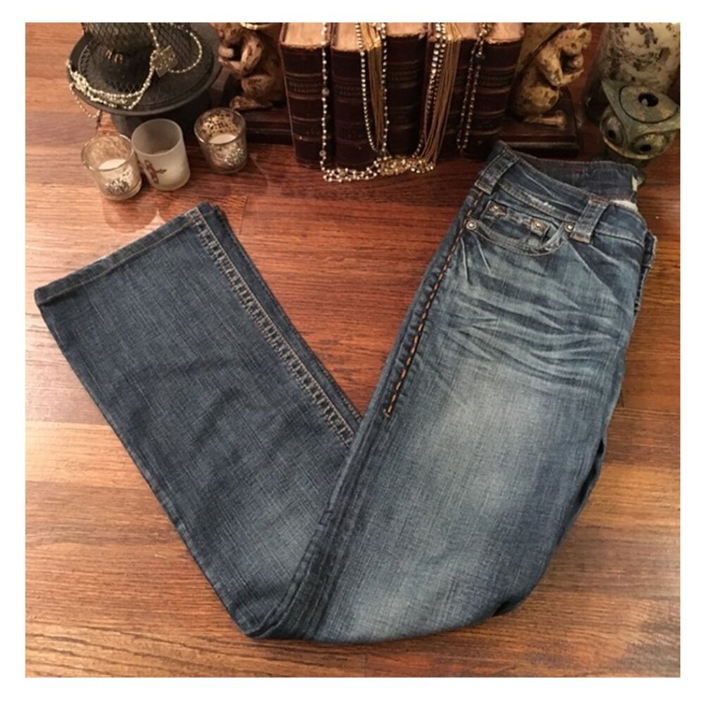 1921 Western Glove Works Bootcut Jeans Low Rise, Top Stitched Accents